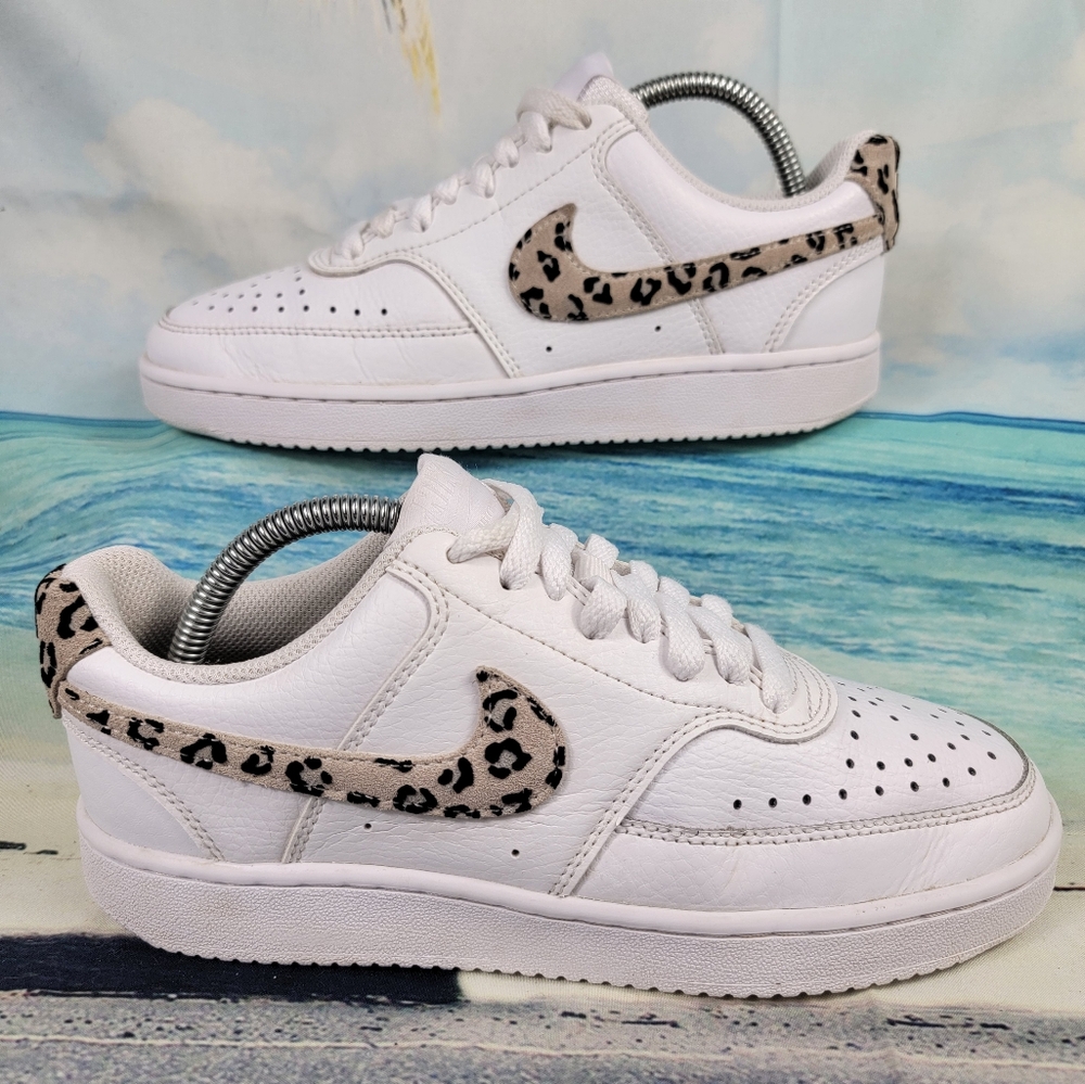 Nike Court Vision Low White & Animal Print WOMENS 6